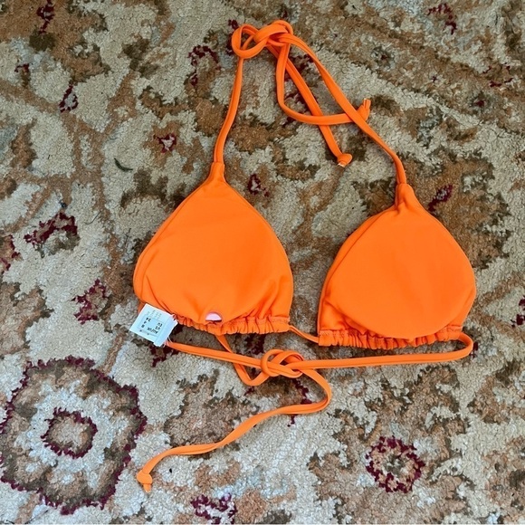 Princess Polly Serene Orange Triangle Halter Bikini Top 4 - Picture 7 of 9